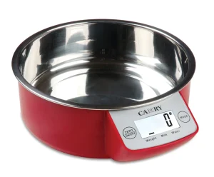 Digital Kitchen Scale 5kg 11lb with 1L Stainless Steel Bowl Mechanical Button Control Strong ABS Base for Home Use