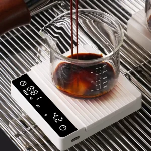 Digital Kitchen Scale Anti-Slip 0.1g Precision with Timer for Coffee Brewing Household Use
