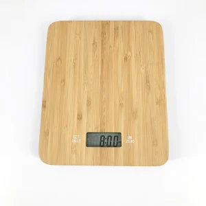 Digital Kitchen Scale Bamboo LCD Display 1g Precision ROHS Certified Battery Powered with Timer for Household Use