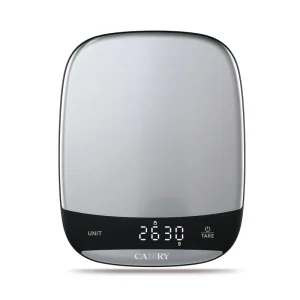 Digital Kitchen Scale Stainless Steel Plate Fingerprint Resistant Finish LED Display Type C Charging Port