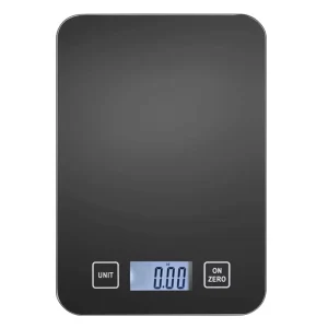 Digital LCD Kitchen Scale with Tempered Glass 10kg Capacity Battery Operated for Food Kitchen Use
