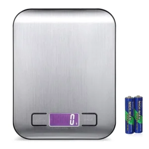 Digital Stainless Steel Kitchen Scale Battery Food Weighing Scale 5KG 10KG Waterproof Precision 0.1g