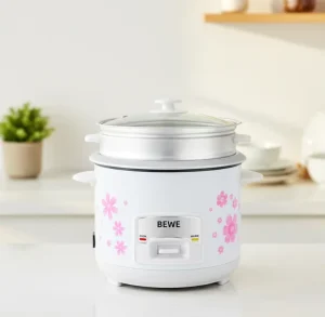 Digital Timer-controlled Electric Rice Cooker with Stainless Steel Body and Chassis Heating Function
