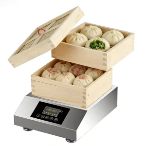 Dim Sum Steamer Single Control Commercial Steamed Bun Oven Glass Steam Cabinet for Kitchen Catering Use