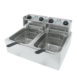 Double Basket 6L+6L Electric Deep Fryer Stainless Steel Commercial Fryer