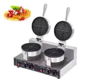 Double Commercial Electric Waffle Maker with Stainless Steel Non Stick Plates Energy Efficient Class a for Household & Hotel Use