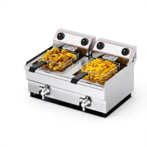 Double Cylinder Large Capacity 26L Automatic Temperature Control 6000W Electric Commercial Deep Fryer 20kg 6 Months