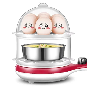 Double Egg Steamer Mini Small Egg Cooker Steamer Electric Egg Boiler