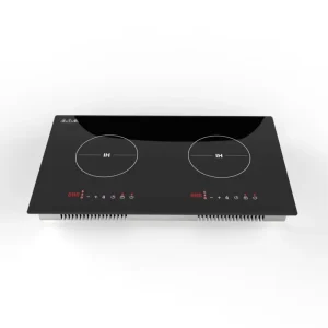Double Hot Plate Cooktop 2 Burner Glass Panel Built In Electric Induction Hob Kitchen Cooking Cooker