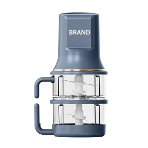 Double-Layer Food Chopper Electric Food Mixer Processor for Vegetable Meat Beans 450W Two Bowl 0.4L+0.6L