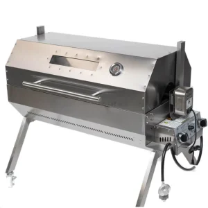 Double Location Modern Stainless Steel Charcoal Rotisserie Grill Pig Lamb Spit Roaster Adjustable Heavy Duty Trolley BBQ Camping