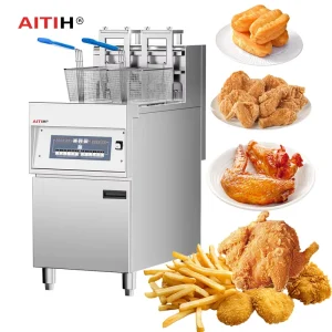 Double Pots Double Baskets Auto Lifter Electric Deep Fryer Open Deep Fryer for Fast Food Shop