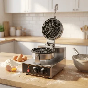 Double-Sided Electric Waffle Maker Four/five Heart-Shaped Stalls for Home Restaurant Food Shop Pancakes Cakes Crepes