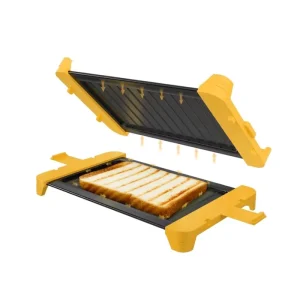 Double Sided Skillet Toast Bread Baking Pan Handheld Non Stick Microwave Long Grill Pan