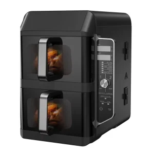 Double Stack 11.2L 2 Basket Air Fryer Oven with 2 Independent Frying Baskets Zone Touch Screen Home Kitchen Appliance