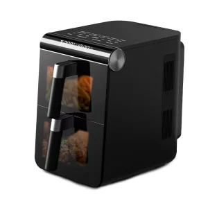 Double Stack Electric Air Fryer 11L with 2 Drawers Plastic Construction Digital Control Smart Features Mini Oven Function