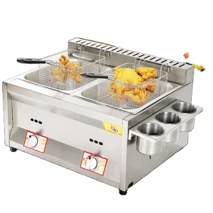 Double Tank Stainless Steel Heavy Duty Commercial Industrial Gas Electric Deep Fryer