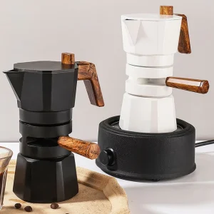 Double Valve Moka Pot Temperature Control Coffee Maker Grease Resistant Design Espresso Moka Kettle