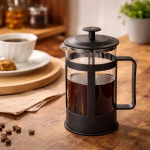Double Wall 1000ml Heat-Resistant Glass French Press Coffee Maker Handle Classic Design 6-12 Hours Thermal Insulation