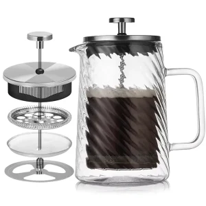 Double Wall French Press High Borosilicate Heat Resistant Glass Household Coffee Tea Maker
