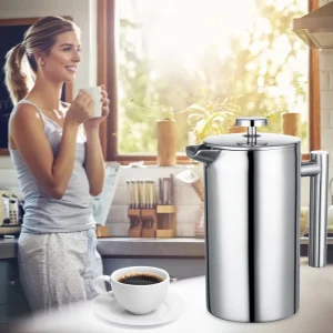 Double Wall Stainless Steel Eco Friendly Classic 200ml French Press Pot Coffee Maker