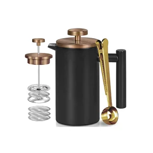 Double Wall Stainless Steel French Press Coffee Maker 350ml Insulated Cafetera Prensa Francesa Tea Brewer Pot