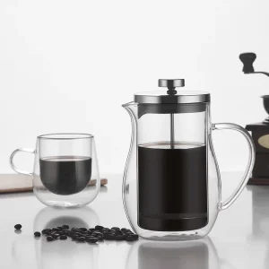 Double-layer Transparent Glass French Press Eco Friendly Portable Coffee Maker Stainless Steel Thermal Insulation Household Use