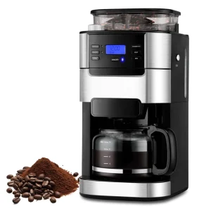Drip Coffee Maker with Adjustable Grinding Coarseness Home Office Restaurant Coffee Machine