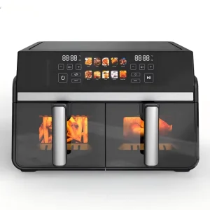 Dual Basket Air Fryer 8-10L Large Capacity Double Drawer Airfryer with Window Digital Freidora De Aire