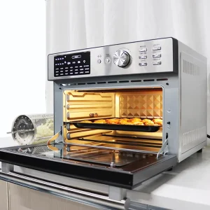 Dual Cook Air Fryer Toaster Oven 30L Square Stainless Steel Countertop Household Oil-Free Cooking