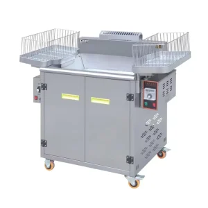 Dual Fuel Gas Electric Commercial Deep Fryer Cabinet Stainless Steel Construction 2.3KW+4.6KW Power Fast Food Chicken