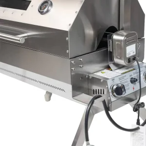 Dual Fuel Stainless Steel Charcoal Spit Roaster High Pressure Safety Portable Design for Restaurants Home Outdoor BBQ