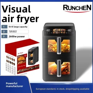 Dual Heat Oven Air Fryer Smart Plastic Large Capacity with Automatic Power Outage and Hot Air Circulation