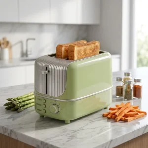 Dual Slot Electric French Home Bread Maker 800W Plastic Fast Baking Automatic Adjustable Browning Control German