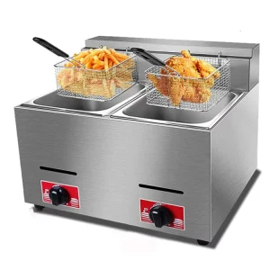 Dual Tank Gas Fryer Double Gas Fryer 12L Deep Fryer Stainless Steel