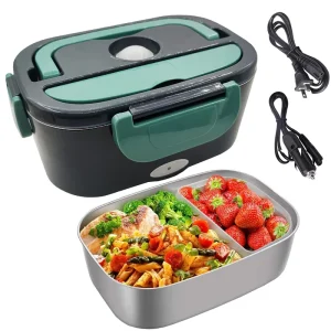 Dual Use Easy to Carry Portable Food Warmer for Car Truck Home and Work with 1.5L Electric Automatic Heating Lunch Box
