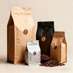 Durable Customizable Biodegradable Eco-Friendly Coffee Roaster Packaging Bags Kraft Paper Moisture Proof Eco Valve Side