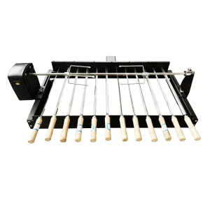 Durable Cyprus BBQ Spit with 12 Skewers Portable Auto Rotisserie for Picnic Camping