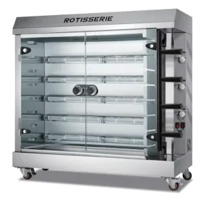 Durable Hotel Restaurant Stainless Steel Rotary Gas Chicken Rotisserie Grill Machine 3-8 Rods Commercial Kitchen Equipment