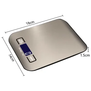 Durable Stainless Steel Digital LCD Display High Accuracy Household Kitchen Scale for Weighing Food Water with 1-10kg Capacity