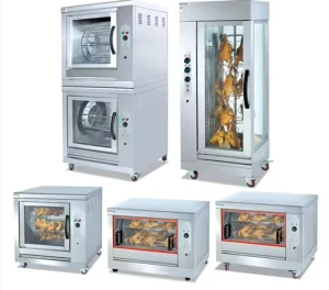 EB-206 12 Chicken Electric Commercial Rotisserie Oven 7.3KW Grade 304 Stainless Steel Glass Door