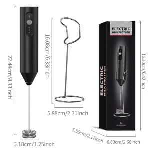 EF B BS Electric Milk Frother with Metal Base 3 Speed Adjustable Overheat Protection Electric Foamer Stirrer for Coffee Juice