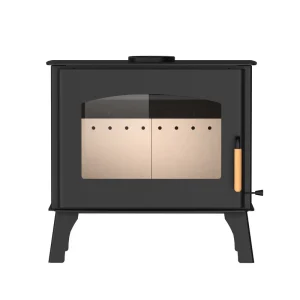 EN16510 CE Certificate 14.1kW Black Steel R1401A Wood Burning Stove with Secondary Air Supply