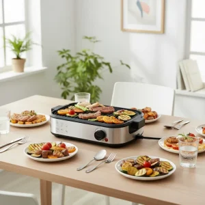 EU-Certified Household Electric Contact Grill Temperature Controlled Smokeless Non-Stick Easily Cleaning Family BBQ Griddle Die