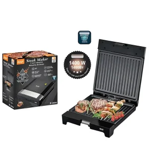 EU Standard Household Smokeless Electric Stainless Steel Steak Grill Non Stick Coating Double sided Heating