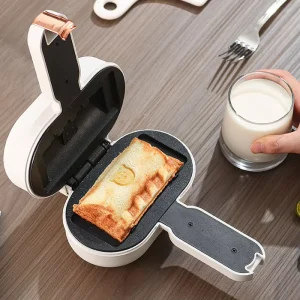 EU US Rules Small Breakfast Machine Household Mini Hot Sandwich Bake Bread Waffle Non Stick Reversible Grill Griddle Plastic