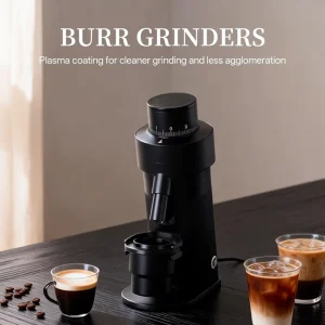 Easy Operation Automatic Electric Burr Coffee Grinder Machine Stainless Steel 64MM Flat Burr Coffee Grinder