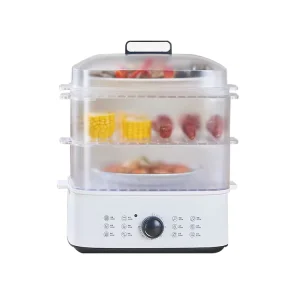 Easy to Use Plastic Square Steam Cooker 18L Big Capacity 3 Tires Electric Food Steamers for Kitchen Use