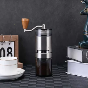 Eco Friendly Adjustable Stainless Steel Coffee Grinder Mill Stainless Steel Core Portable Rotary Knob Operation