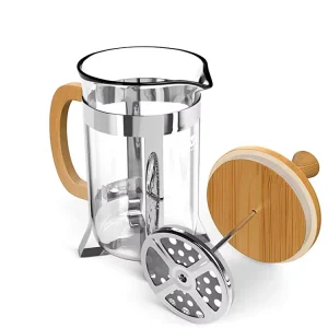 Eco Friendly Bamboo Coffee Maker French Press Coffee Plunger with Glass French Press
